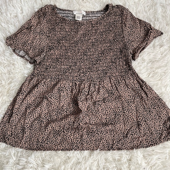 Animal Print Flair Short Sleeve Top - Picture 1 of 3